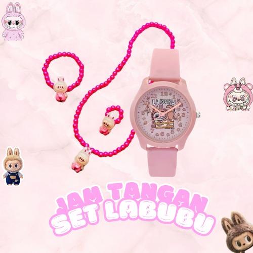 COD Jam Tangan Labubu Set Kalung Gelang Cincin Anak Jam Tangan Set Anak Labubu Viral