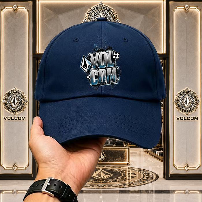 TOPI Snapback Volcom Jaring Hitam Logo Putih Original Import Trucker Tidak Mudah Gerah TOPI Baseball