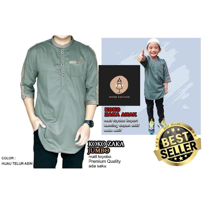 ZAKI- BAJU KOKO KURTA KATUN TOYOBO M L XL XXL 3XL PRIA MUSLIM LEBARAN LENGAN 3/4 VIRAL TERBARU WARNA