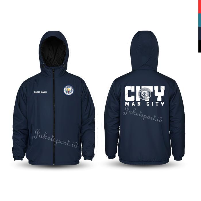 Jaket parasut city man city custom semi wf sablon dtf ready semi wf eleganter tebal remaja fans bola