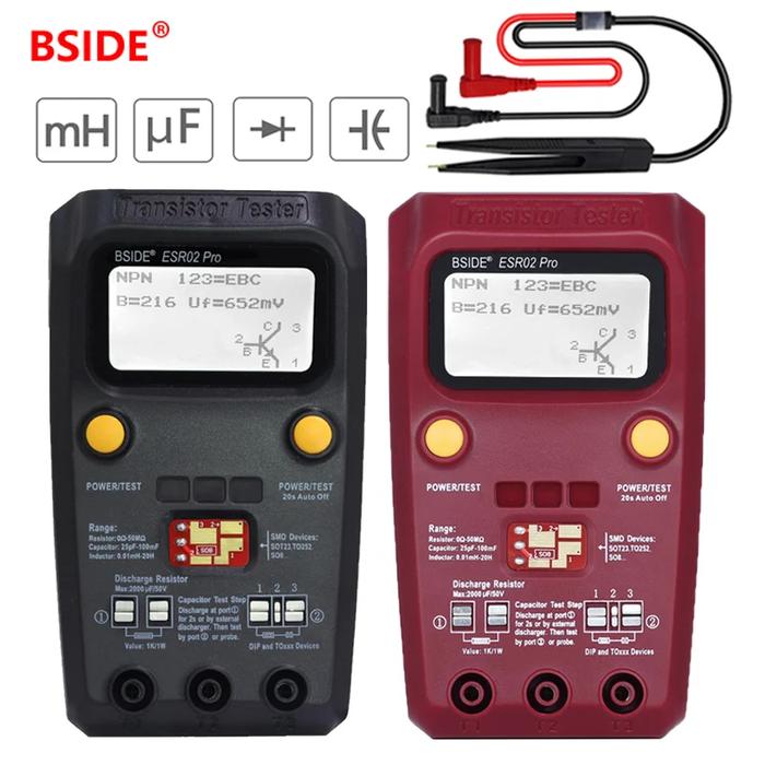 Multi-purpose Transistor ESR/SMD Tester BSIDE ESR02pro Smart Diode Triode Capacitance Resistor Meter