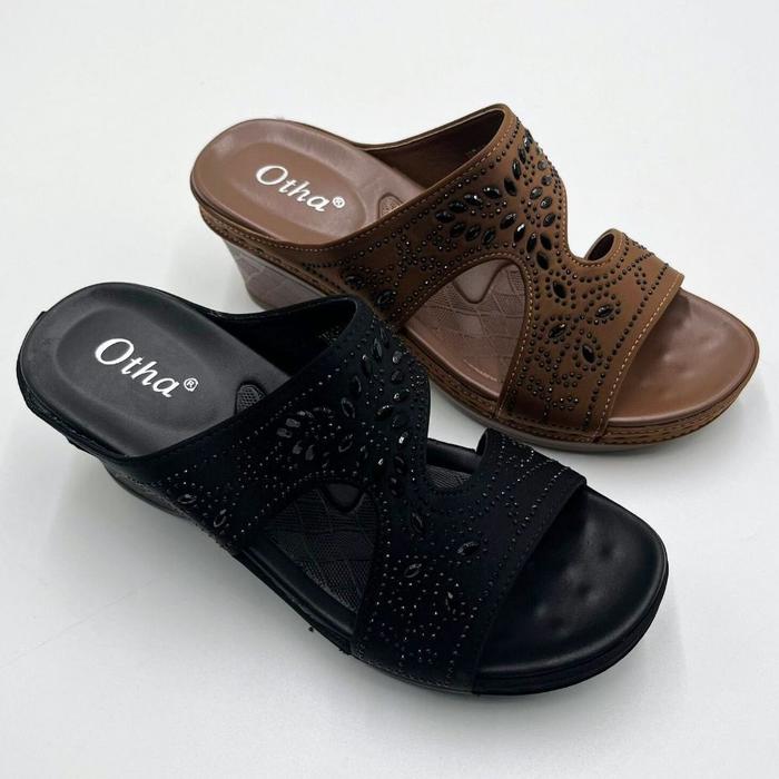 Otha Shoes - Wedges Sandal Wanita - H935 OWK Tinggi HAK  -+ 5CM Black