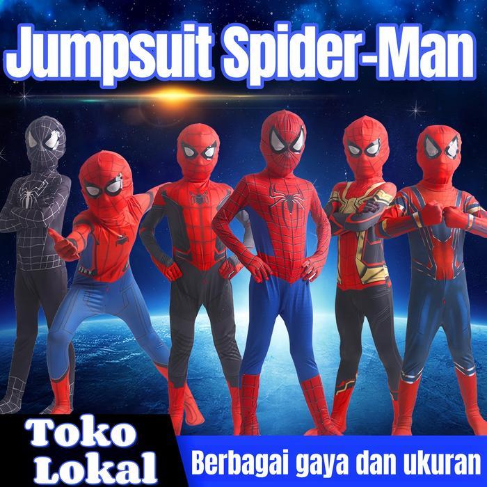 ORIGINAL Kostum Spiderman Cosplay Halloween Onesie Party Baju Superhero Anak Dewasa Laki Laki Amazin