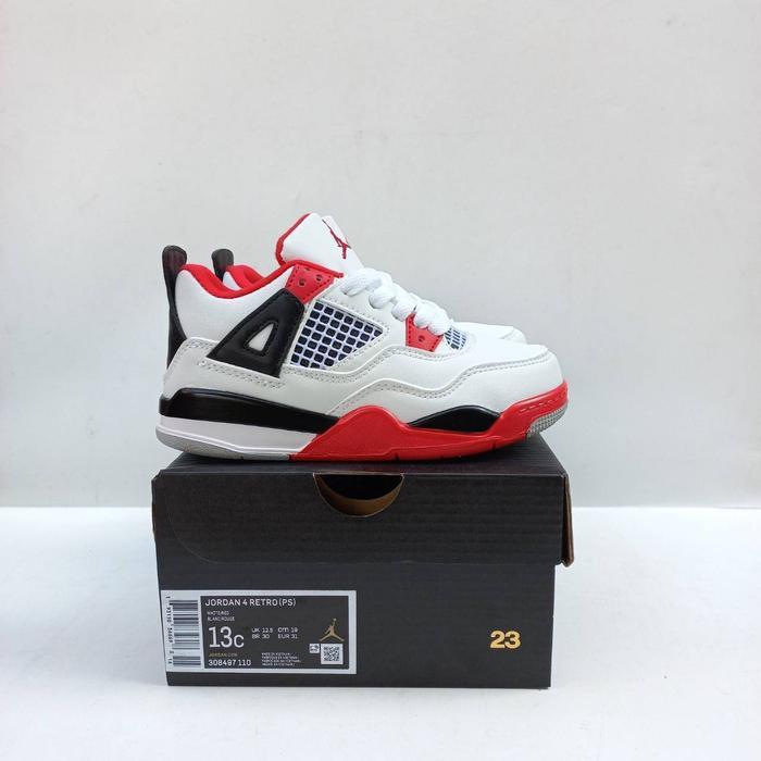 sale SEPATU ANAK NIKE AJ RETRO 4 WHITE RED BLACK ORIGINAL