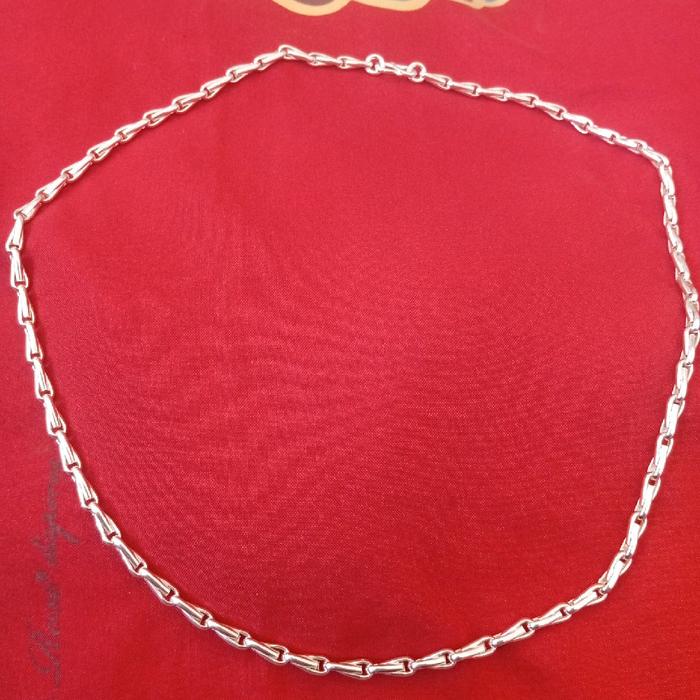 kalung perak murni rantai padi polos