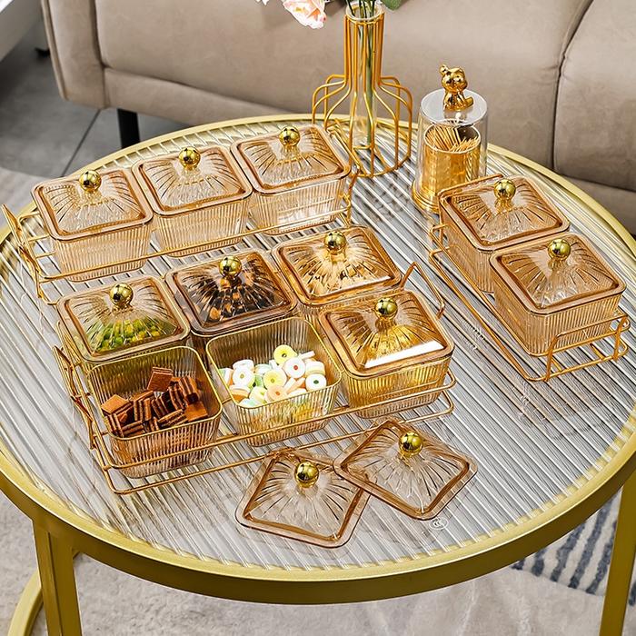 6 Pcs Snack Tray/Nampan Camilan Akrilik / Kaleng Camilan / Kaleng Kue / Set Nampan Toples Lebaran