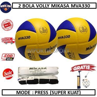 PAKETAN 2 BOLA VOLI DAN NET VOLI - MIKASA MVA330 DAN MIKASA GOLD - TOP Olahraga Ball Outdoor