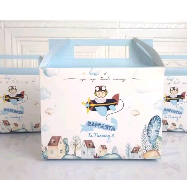 Snack Box Ultah / Snack Box Ulang Tahun Tema Pesawat dan Rumah Lucu untuk Anak-anak
