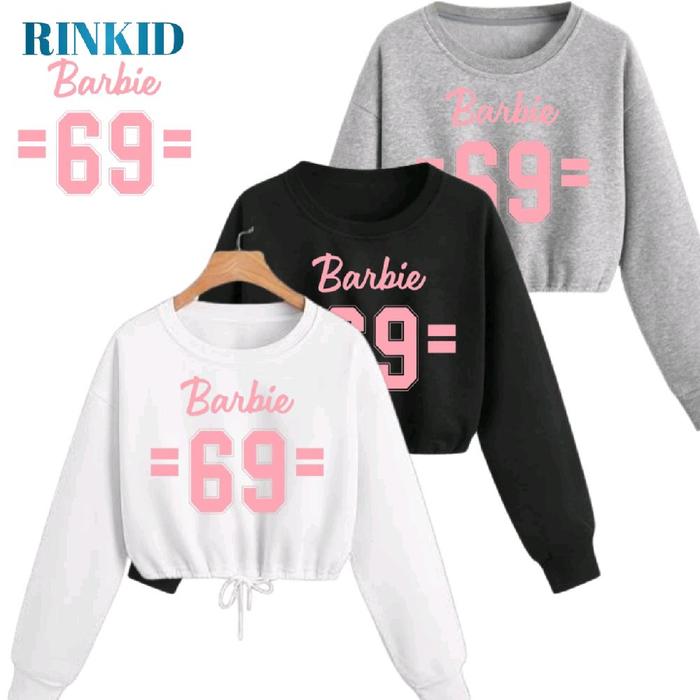 Atasan Anak Perempuan Model Crop Top Korean Style Fashion dengan Desain Barbie =69=