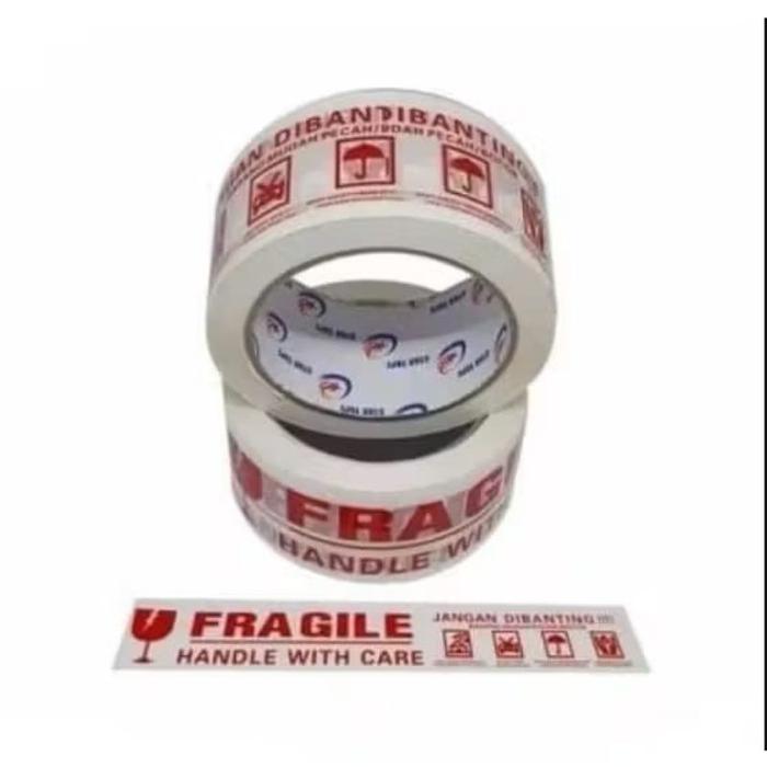 {BG} Lakban Fragile Merah STAR TAPE / Lakban Fragile 72yard x 45mm / Lakban Jangan di Banting / Lakb