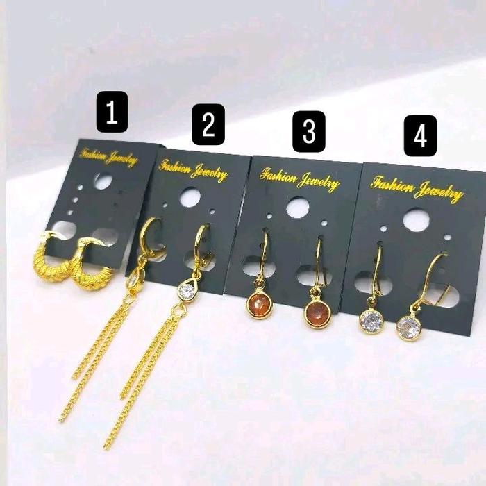 Anting variasi juraii Perhiasan Kuning Earrings