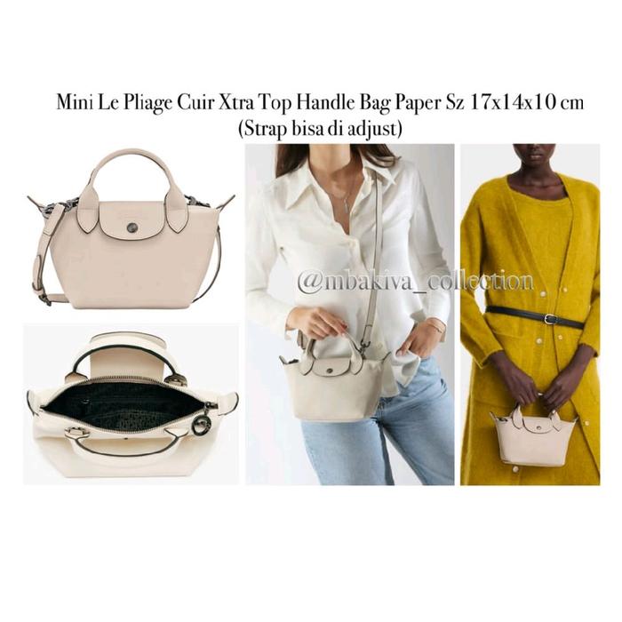 Mini Le Pliage Cuir Xtra Top Handle Bag Paper