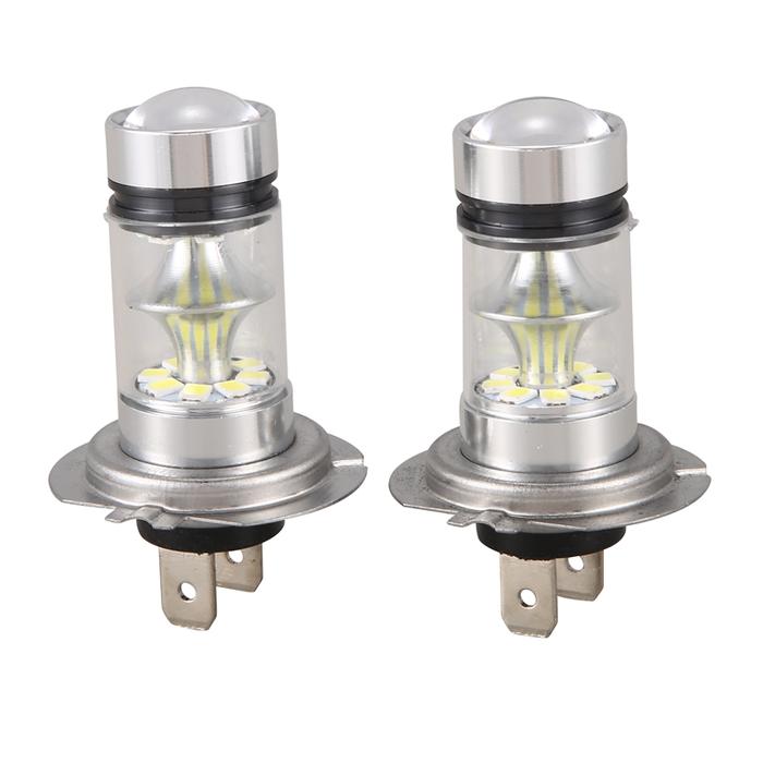 1 Pair High Power LED H7 Bulb 100W 20LED Car Fog Light Lamp