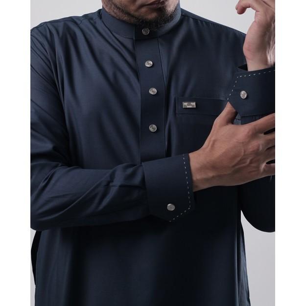 Qori Apparel Signature Haibah SH1 Baju Koko Casual Pria Lengan Panjang Manset