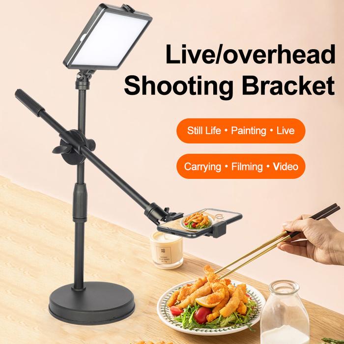 Overhead Phone Stand + Led Lampu Stand Holder Phone Holder Bracket 360° Lampu Fotografi / STAND HOLD