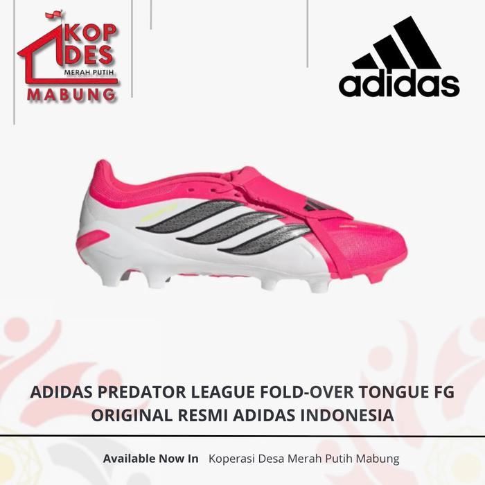 Sepatu Sepakbola Pria Adidas Predator League Fold-Over Tongue FG Red Original