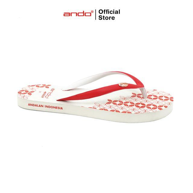 Ando Official Sandal Jepit Nice Merdeka Wanita Dewasa - Merah/Putih