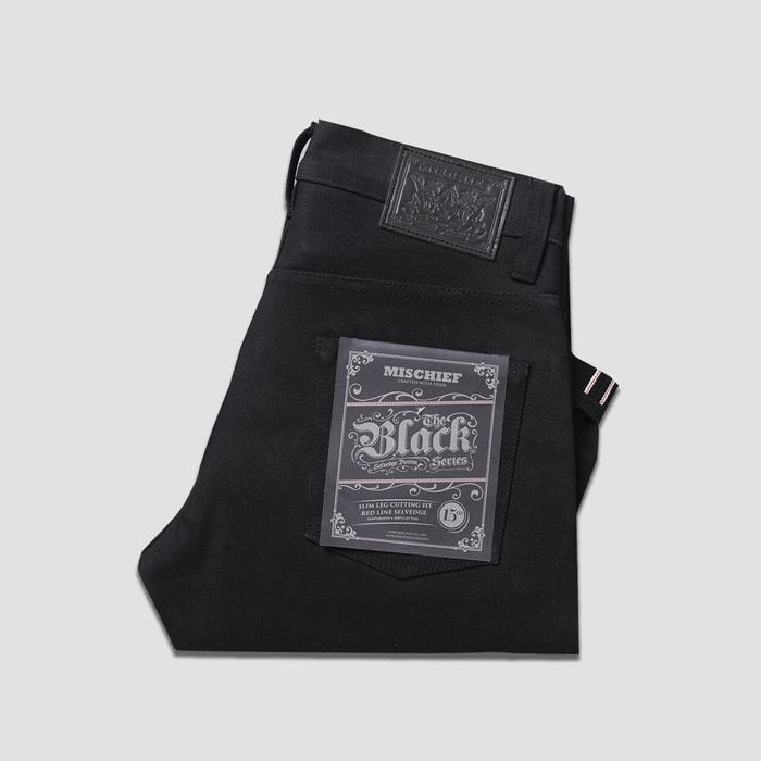 Mischief Denim - SL 002 BK Selvedge 15oz - Black Denim Selvedge