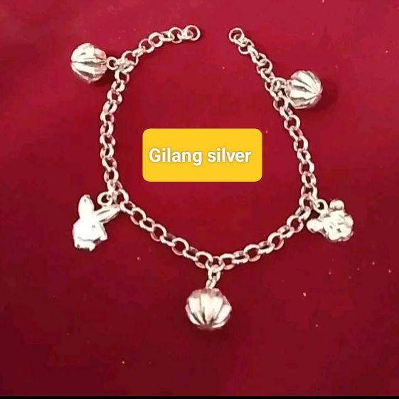 gelang kaki bayi perak murni buatan tangan