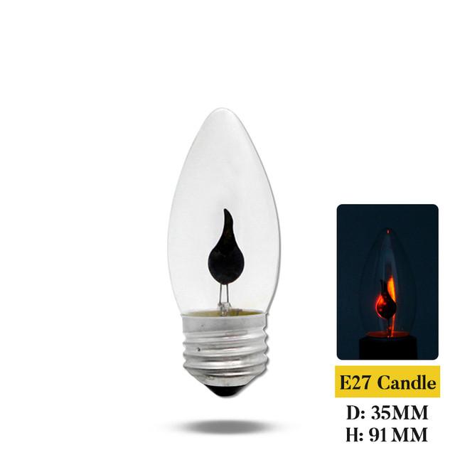 Lampu Bohlam LED Api Flickering Candle Light E27 Orange 3W - OM-BB-3W