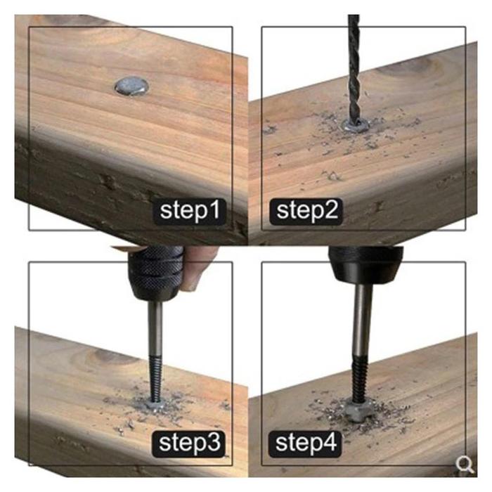 Grip On 6 Pcs Hand Tap Balik Rusak - Alat Pembuka Baut Skrup Rusak Screw Patah -   Tap Balik Set 6 P