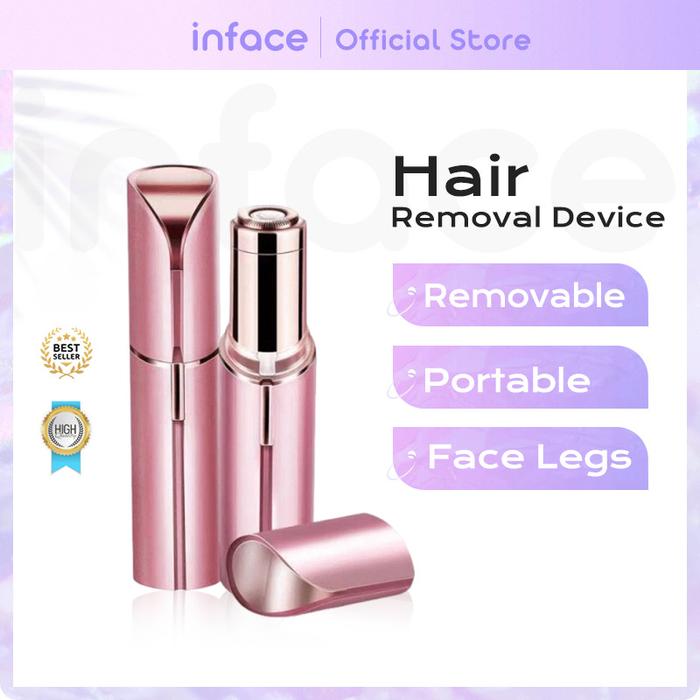 Inface Penghilang Rambut Wajah Portabel USB Listrik Isi Ulang Mini Lipstik Alis Pemangkas Alat Cukur