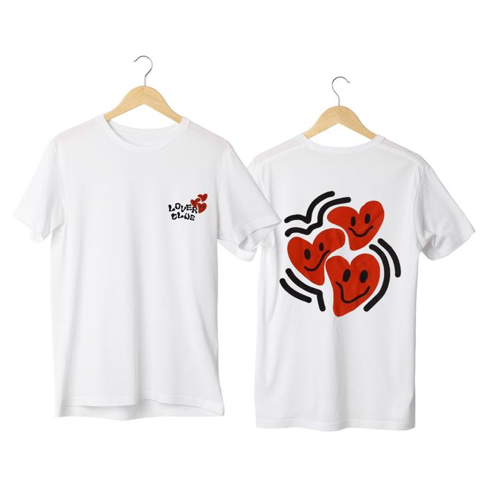 RF- Kaos Love Couple Romantis Tshirt Cotton Combed 30s Distro Original Baju Unisex Oversize