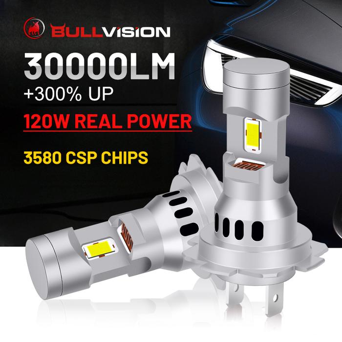 Bullvision H7 LED Headlights 30000LM High Beam Low Beam Two-sided CSP