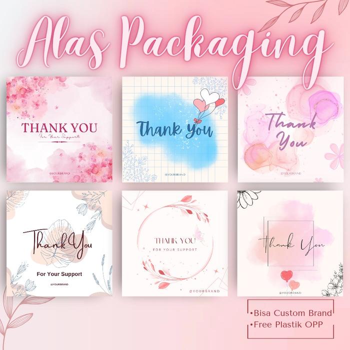 Kertas Packaging Custom Brand Gelang Aksesoris 8x8 Isi 50 Pcs Free Plastik OPP