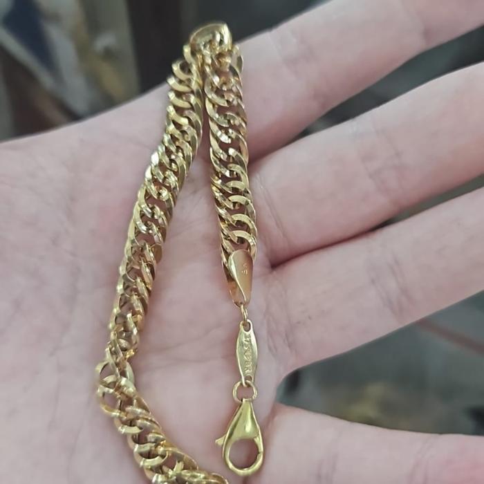 Gelang Rantai Sisik Naga Emas Asli 375 Ubs Putih Kuning Gold 17 Cm Ubs