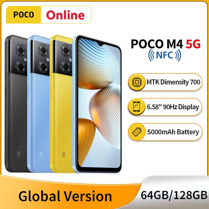 Global Version POCO M4 5G Cellphone 4GB 64GB / 6GB 128GB MTK