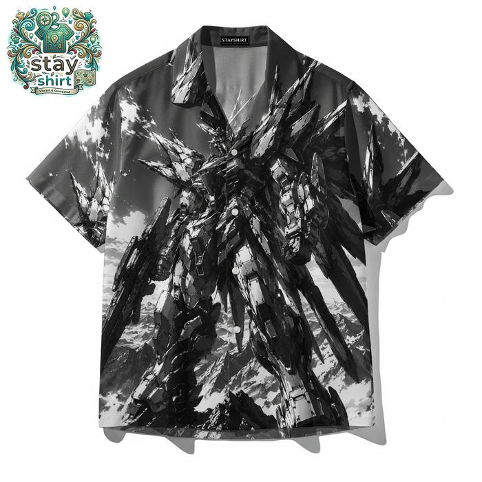 STAYSHIRT Hawaiian Shirt Tekstur Tembok Hancur Aesthetic Lengan Pendek Premium