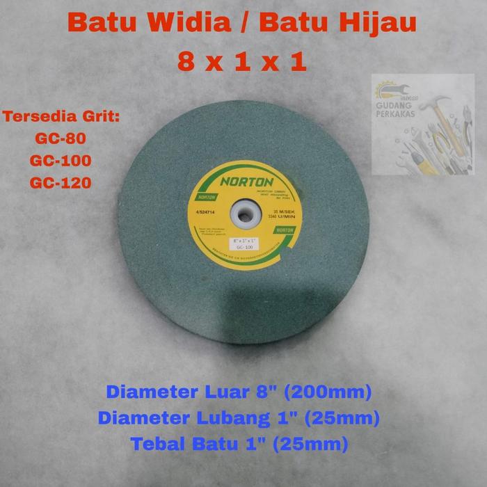 Batu Gerinda Duduk WIDIA 8x1x1 Batu Grenda Hijau 8 Inchi