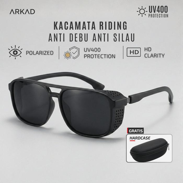 [Kacamata Riding] Rideron - Kacamata UV400 Polarized Anti Debu Anti Silau Original Siang Hari