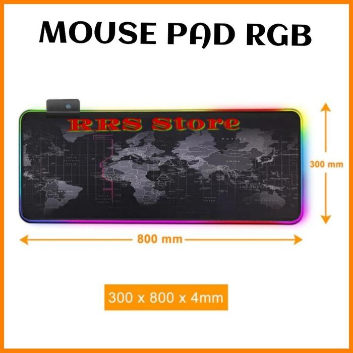 iAhead Gaming Mouse Pad XL Peta Dunia + LED RGB - MP10Gaming Mouse Pad Komputer Mousepad Besar Mouse