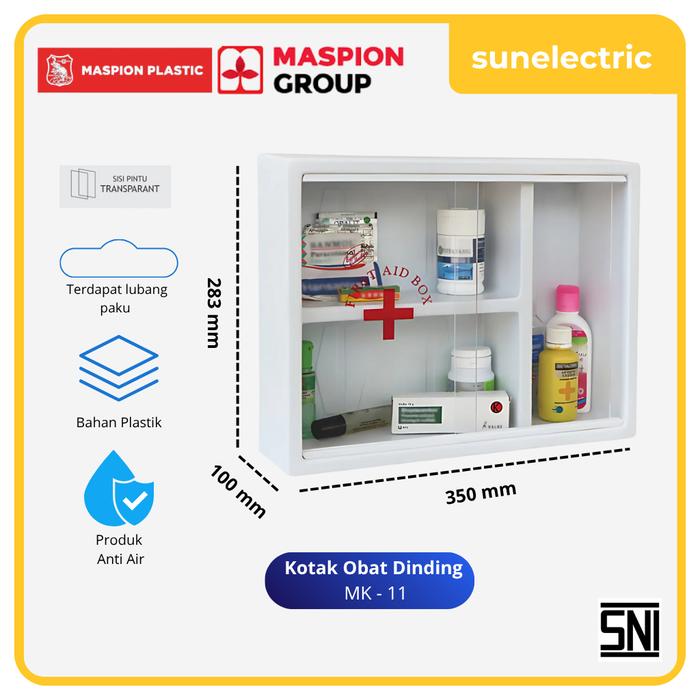 READY Maspion Kotak Obat MK11 / MK 11 - Kotak P3K Dinding First Aid Box 3 Susun Tempat Penyimpanan O