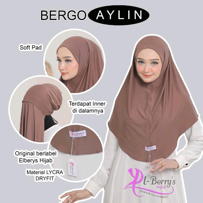 Hijab Instan El-Berrys / Bergo Aylin Terbaru Muslimah untuk Wanita Dewasa - Kerudung, Syari, Khimar