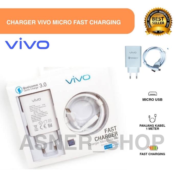 Charger Vivo X27 Micro Fast Charger Quallcom Support V7 / Y53 / Y91C / S1 / V15 Pro All tipe