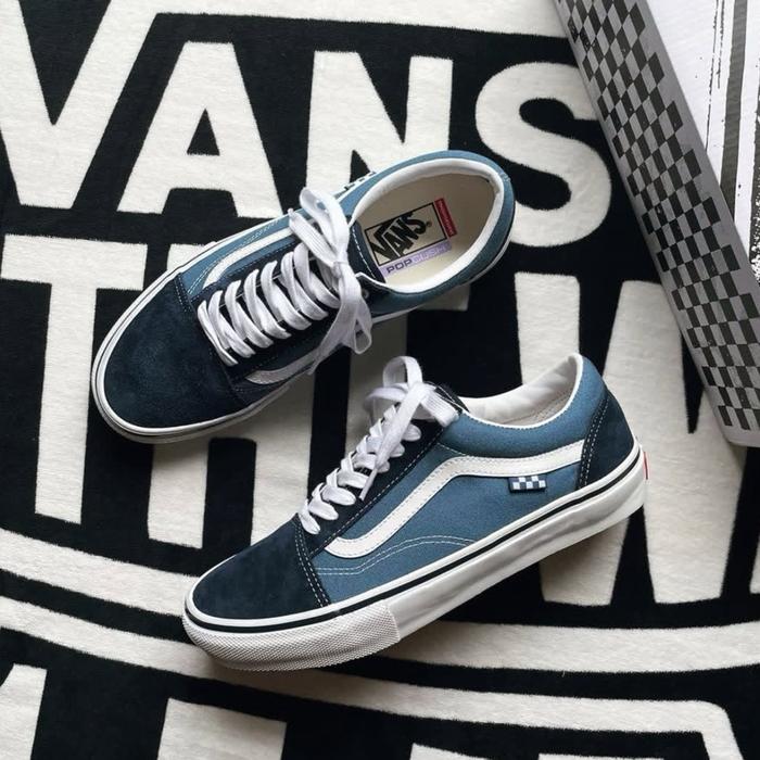Vans Old Skool Skate Pro Navy Original Resmi PT Navya Sneakers Pria