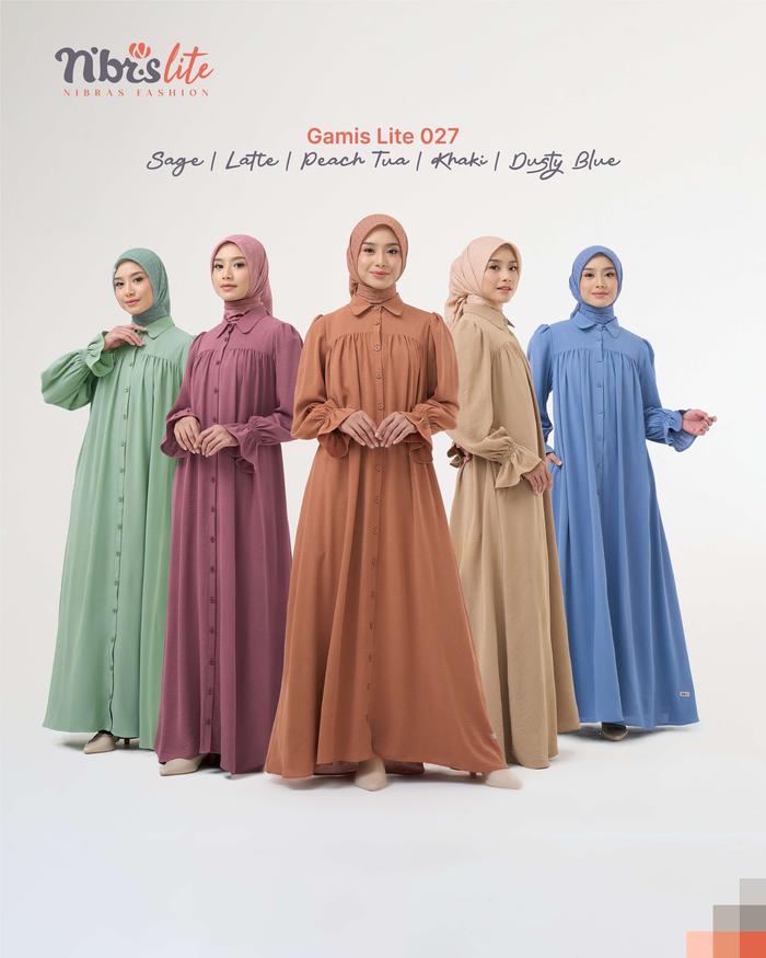 NIBRAS - LITE 027 - Gamis Simple Polosan - Gamis Modis Elegan