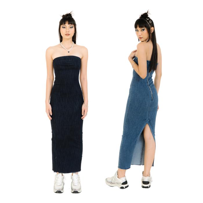LADOUCE - Allison Maxi Denim Dress