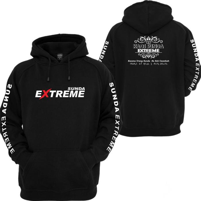 Hoodi  SUNDA EXTREME | Hoodie Sablon Hitam Fleece Wanita Distro Tebal