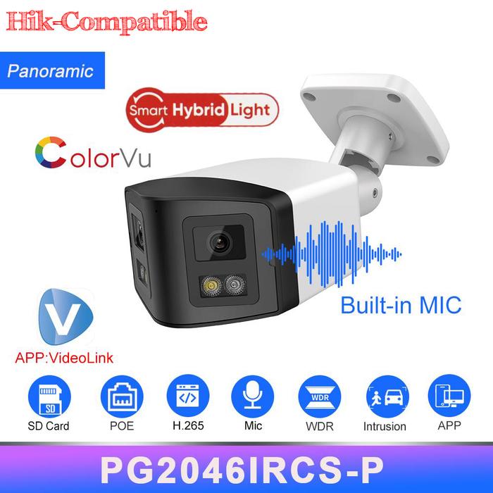 Summer Sale Hikvision Compatible 4MP Panoramic IP Camera IR&ColorVu 2-way Audio Human Detection SD C