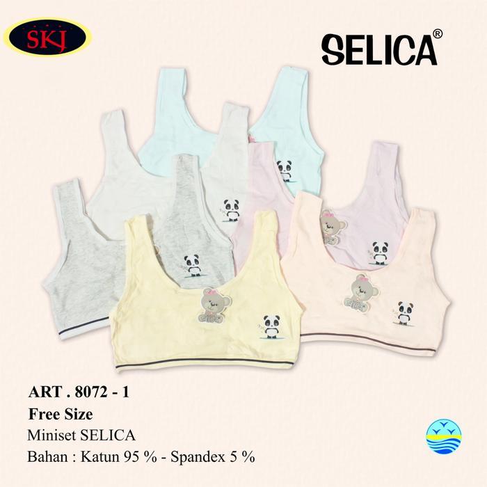 PREMIUM MINISET SELICA Anak 8072 Polos Aneka Warna Busa Tipis / Pakaian Dalam Remaja