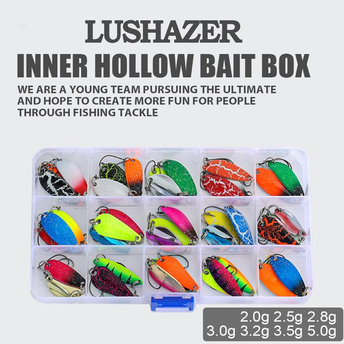43Pcs Trout Bait Sequined Fishing Spoon Lure Set Metal Spoon Fishing Lure Wobbler Casting Jigging Ta
