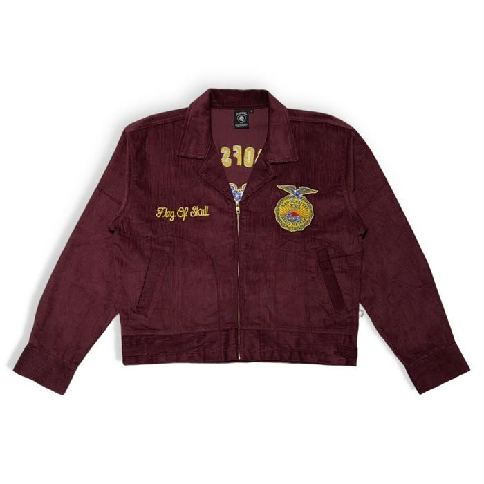 Work Jacket Corduroy (Boxy fit), Flagofskull Official -Maroon (FFA Jaket)
