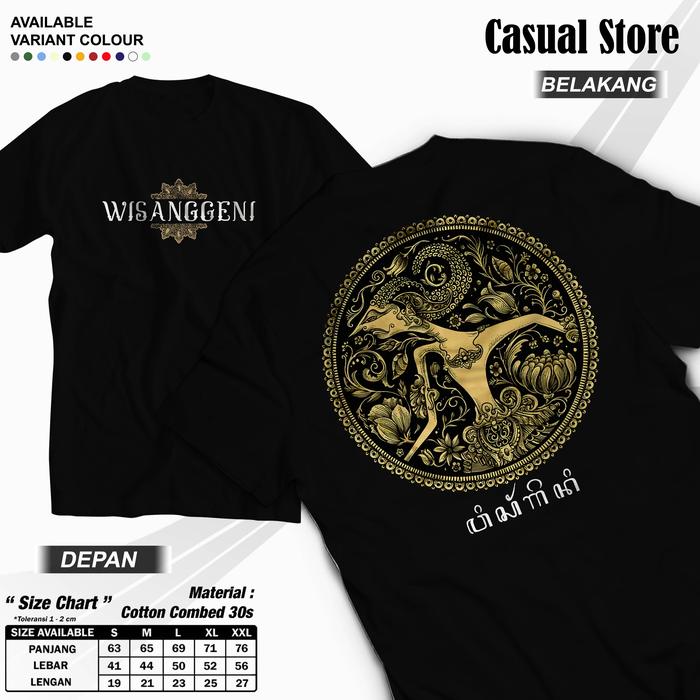 KAOS WAYANG AKSARA JAWA KAOS DISTRO BUDAYA CULTURE JAWA WISANGGENI PARAMESTI