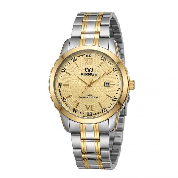 Mirage 8267 Silver Gold Ivory MDBTGIV Jam Tangan Pria