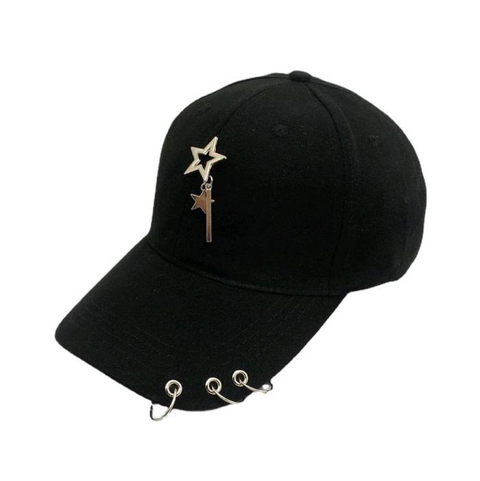 topi hitam lucu motif dan polos cincin bintang