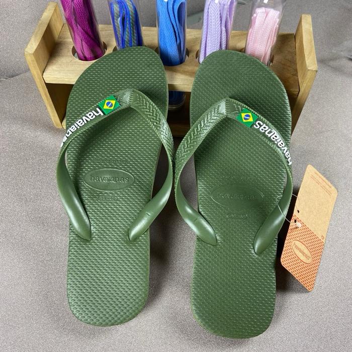 Havaianas Sandal Hava Men Brazil Green - Sandal Jepit Pria Desain Brasil Hijau Tahan Lama dan Nyaman